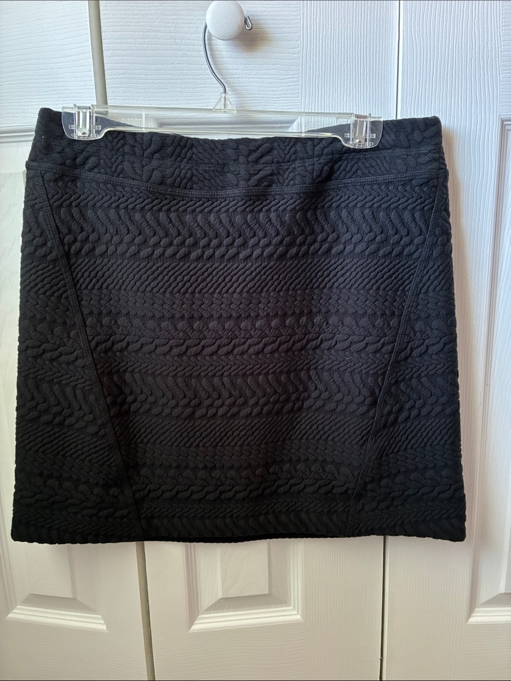 NWT Prana Black Textured Knit Mini Skirt